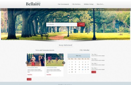A glimpse of the new website design for the City of Bellaire.