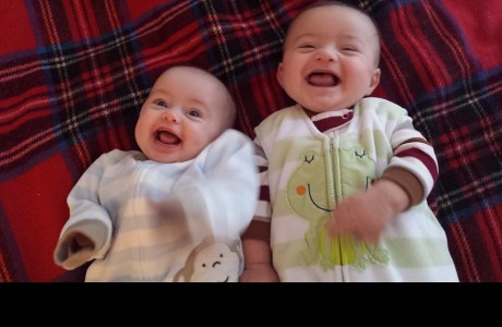 Pictured (from left) are Buzz Baby columnist Annie McQueen’s twins, Lila and Cash McQueen, on their first Christmas morning.