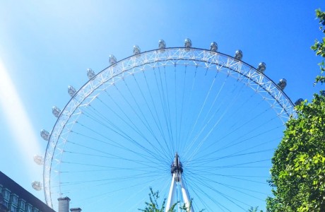 Natalie and Madeline Farrell outside of the London Eye