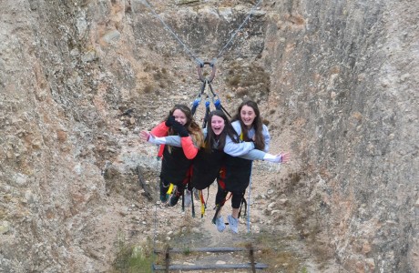 Students on the super swing