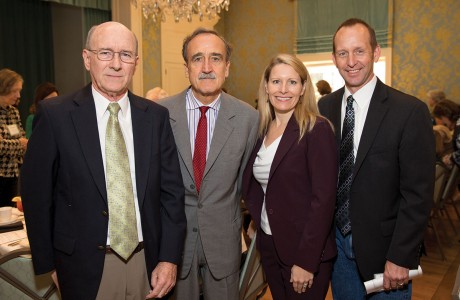 City ArtWorks board president Joe Gauss, the Consul General of Spain Enric Panés Calpe (one of the conversationalists), Sarah Gauss Kamery, Brian Kamery