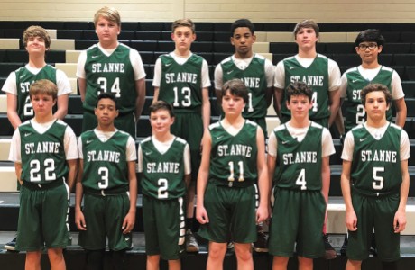 St. Anne Catholic School’s men’s varsity basketball team