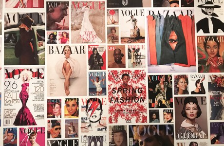 Wall of magazine covers