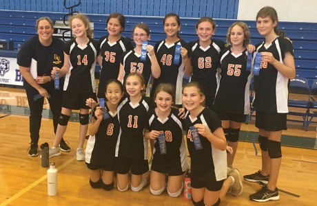 Memorial Middle School seventh-grade Yellow volleyball team