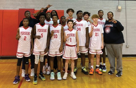 Pershing Middle School eighth-grade boys’ basketball team