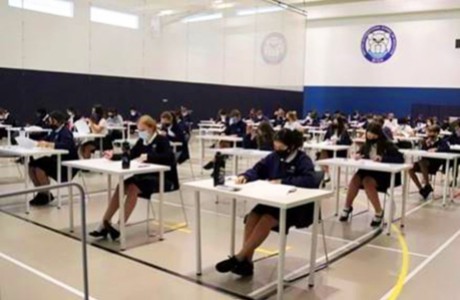 Year 11 students taking exams