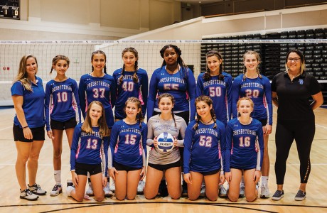 Presbyterian School’s eighth-grade varsity volleyball team