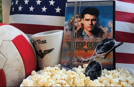 Top Gun DVD and popcorn