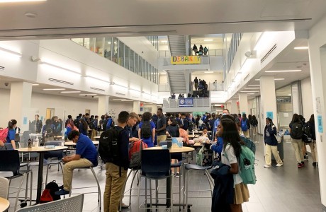 students in hallway