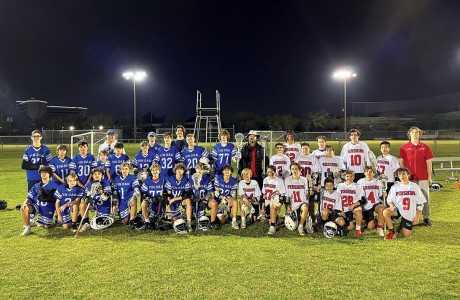 Pershing Middle School and Pin Oak Middle School lacrosse teams