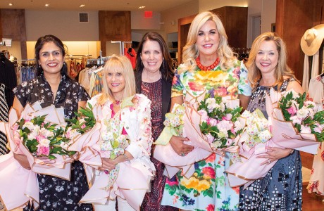 Bincy Abraham, Sharon Albert Brier, Elizabeth Anthony owner Julie Roberts, Stephanie von Stein Schusterman, and Julie Baker