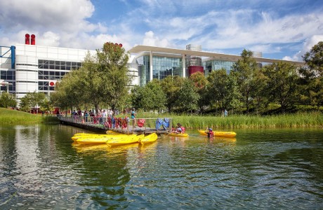 Kayaks at Kinder Lake