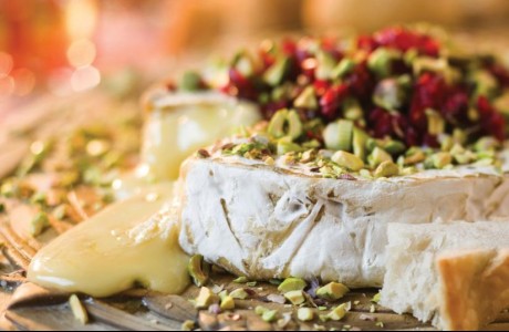 The Cranberry Salsa with Warm Brie and Pistachios