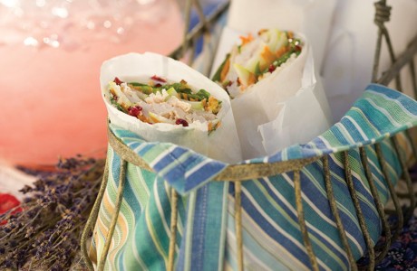 Turkey, Spinach, Blue Cheese and Cranberry Wraps
