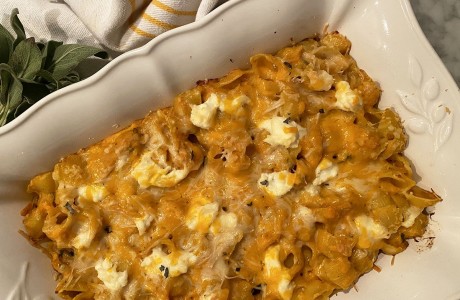 Baked Pumpkin Pasta with Sage and Lots of Cheese