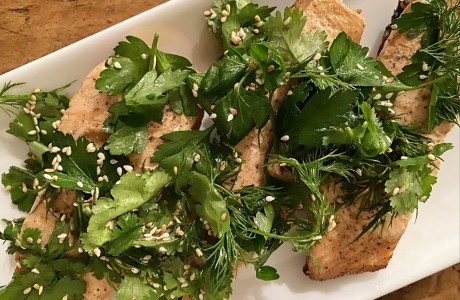 Salmon with Sesame and Herbs