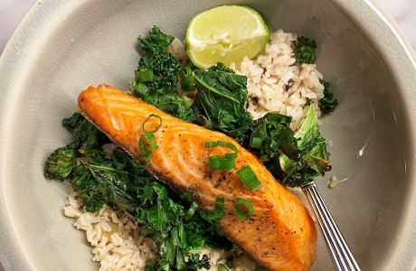Salmon Bowls with Coconut-Ginger Rice