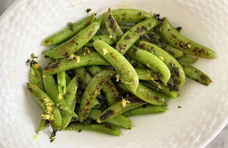 Snap Peas with Lemon and Mint