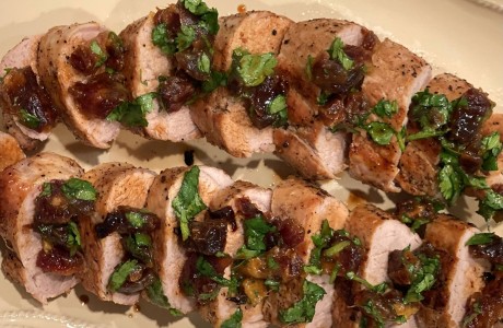 Pork Tenderloin with Date and Cilantro Relish