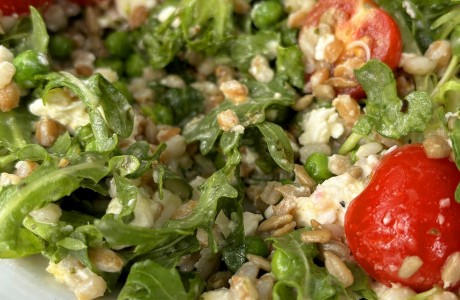 Farro with Arugula, Feta, and Lemon Vinaigrette