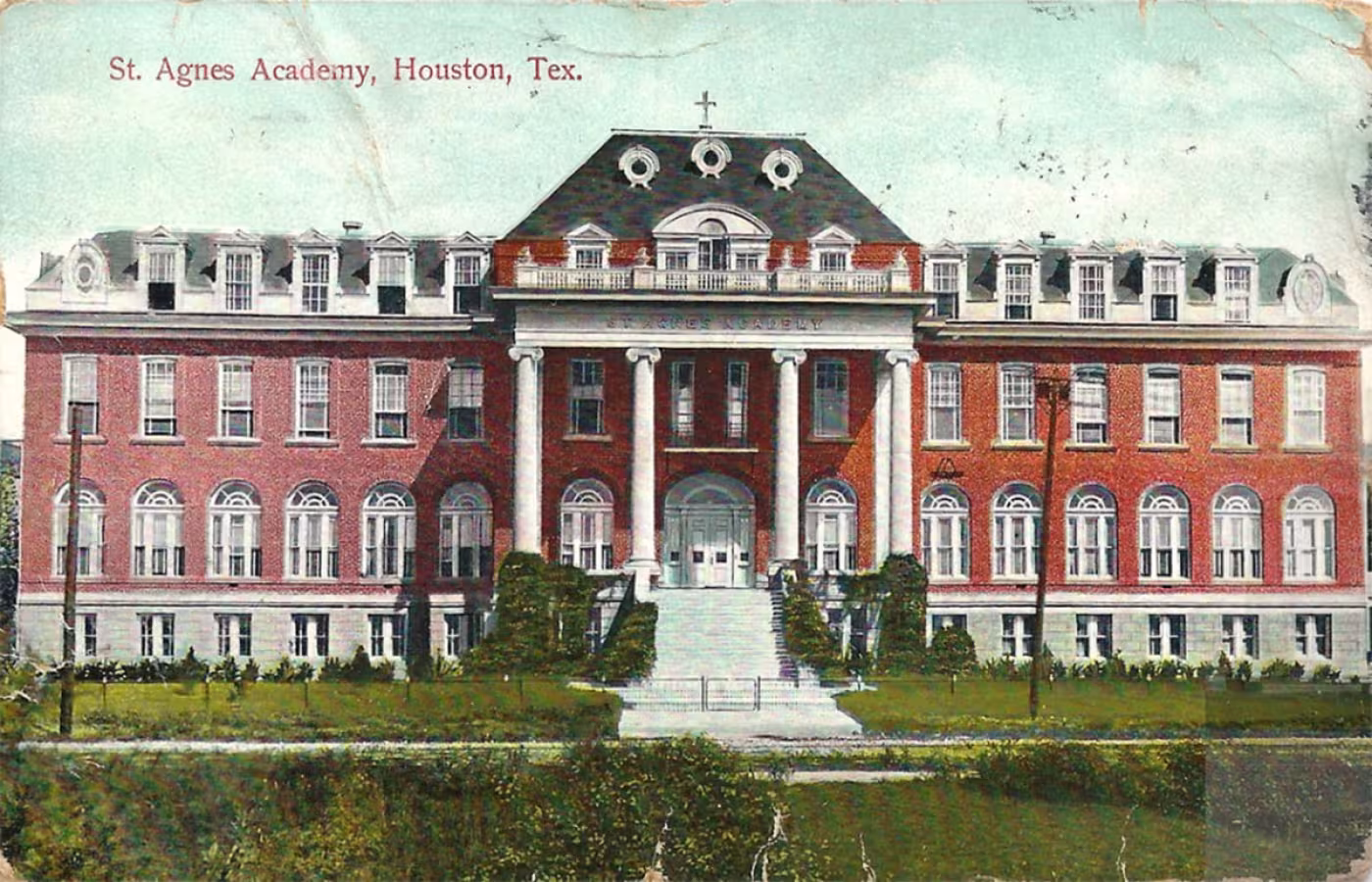 Original St. Agnes Academy building on Fannin Street.