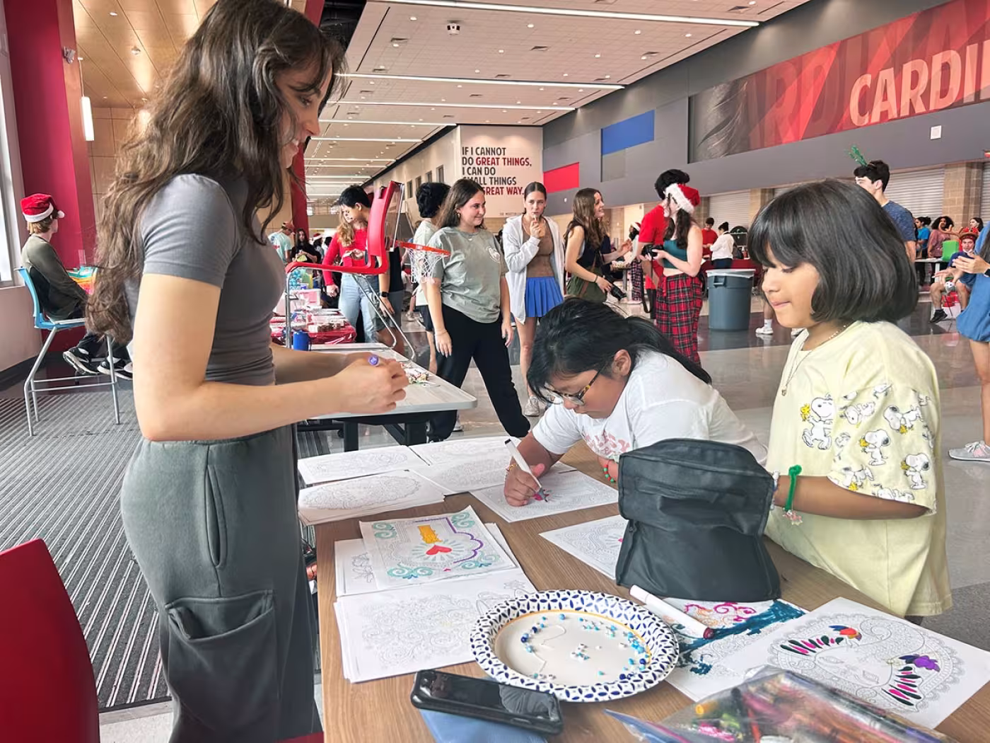 coloring station at Project Santa