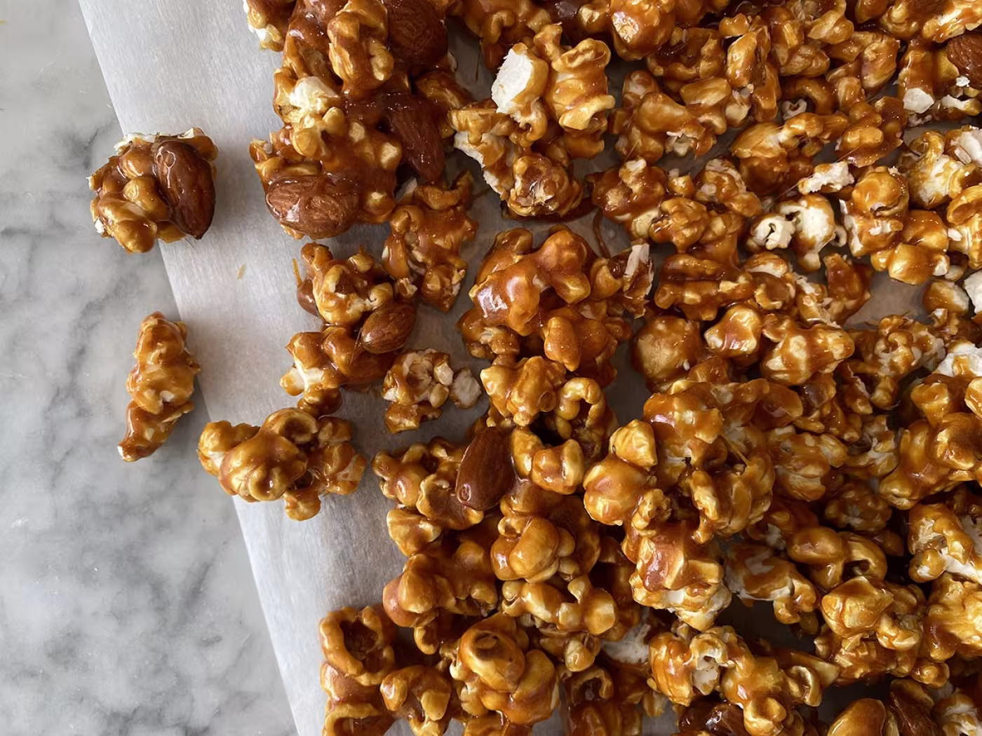 Caramel Corn with Toasted Almonds