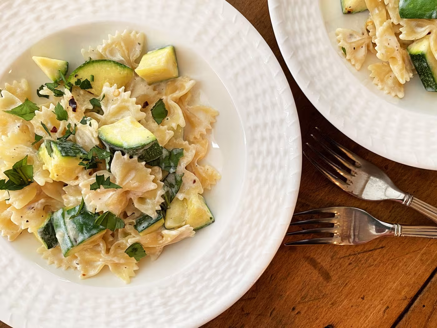 Lemony Farfalle with Zucchini, Basil, and Ricotta