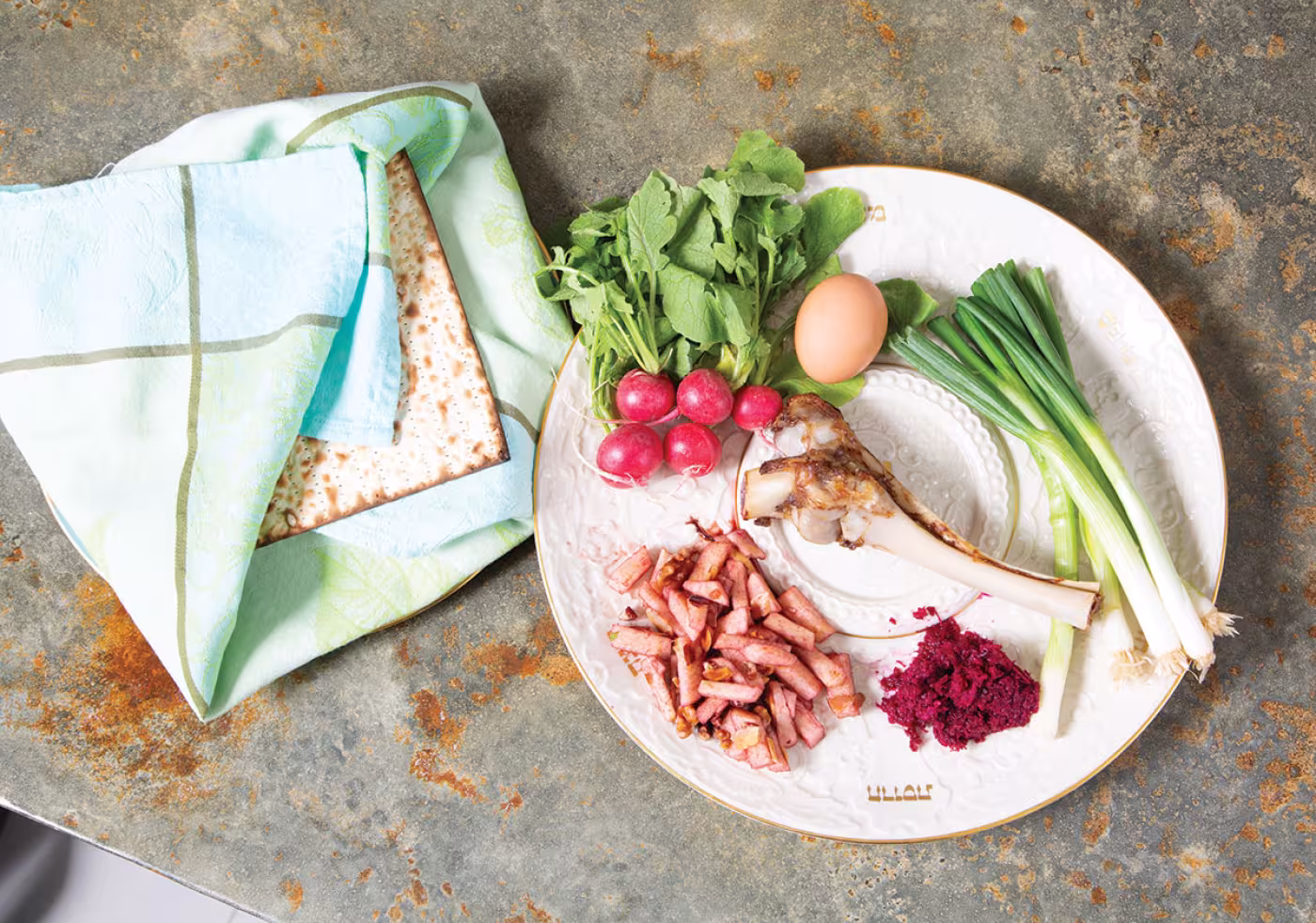 Matzoh and the Seder plate