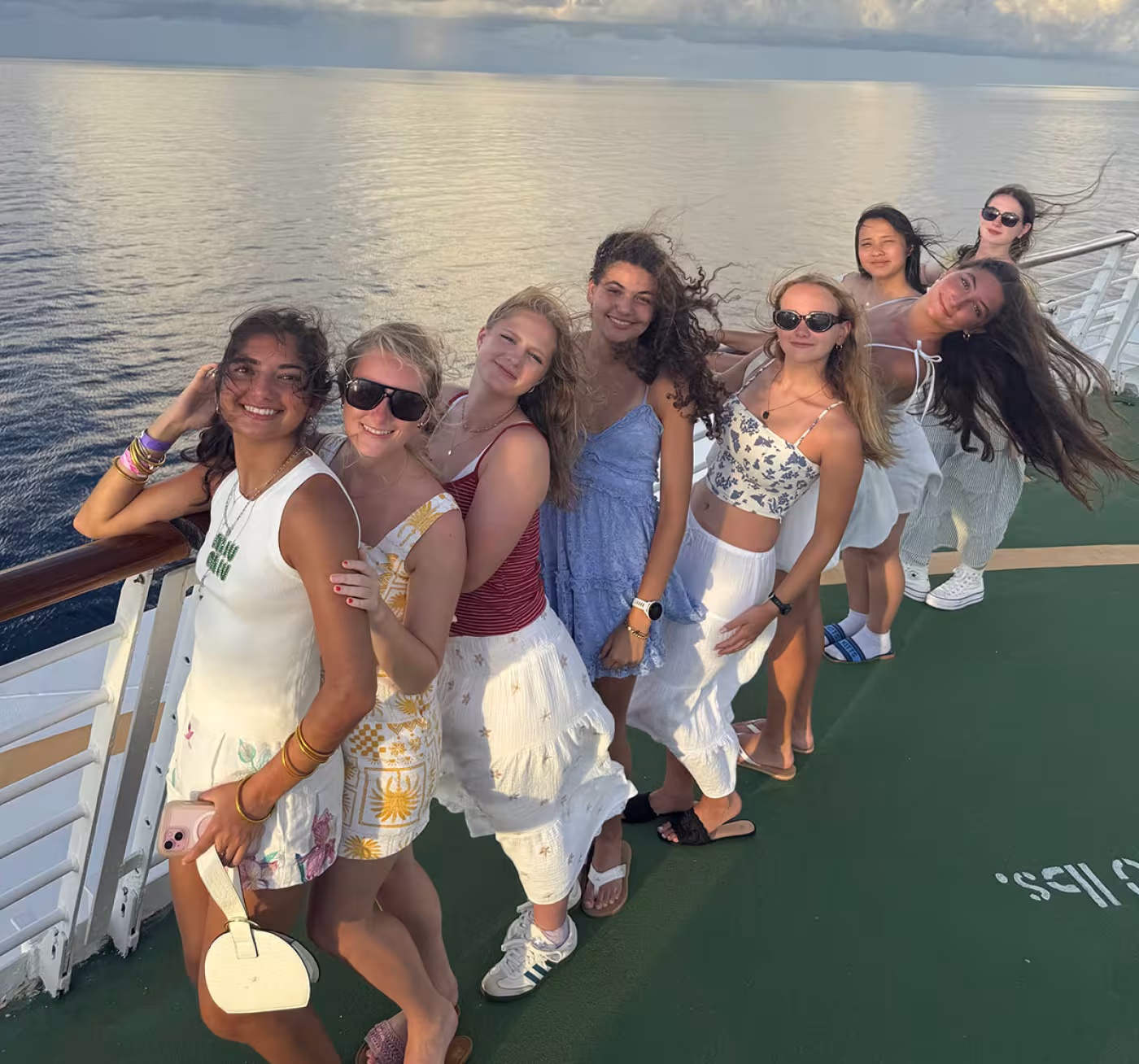 Jenna Mirza, Sloane Smith, Alexa Camp, Isabelle DeGrange, Skylar Campbell, Anneliese DeGrange, Aria Jin, and Eden Harris