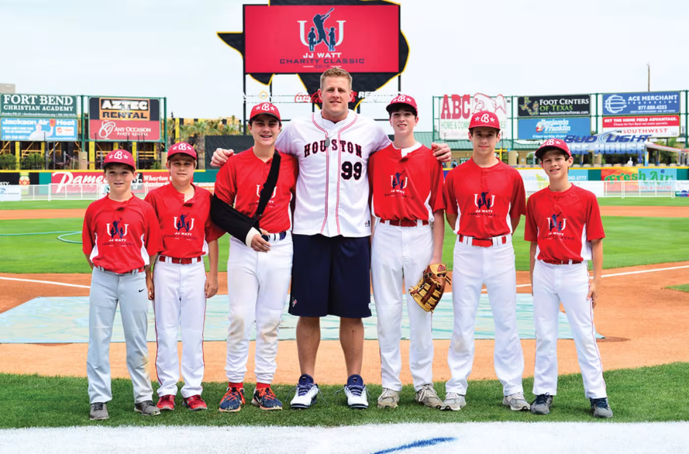 Spencer Scheps, Walker Whitney, Brennan Hoffman, J.J. Watt, Jared Edelman, Jacob Towber and Collin Lore