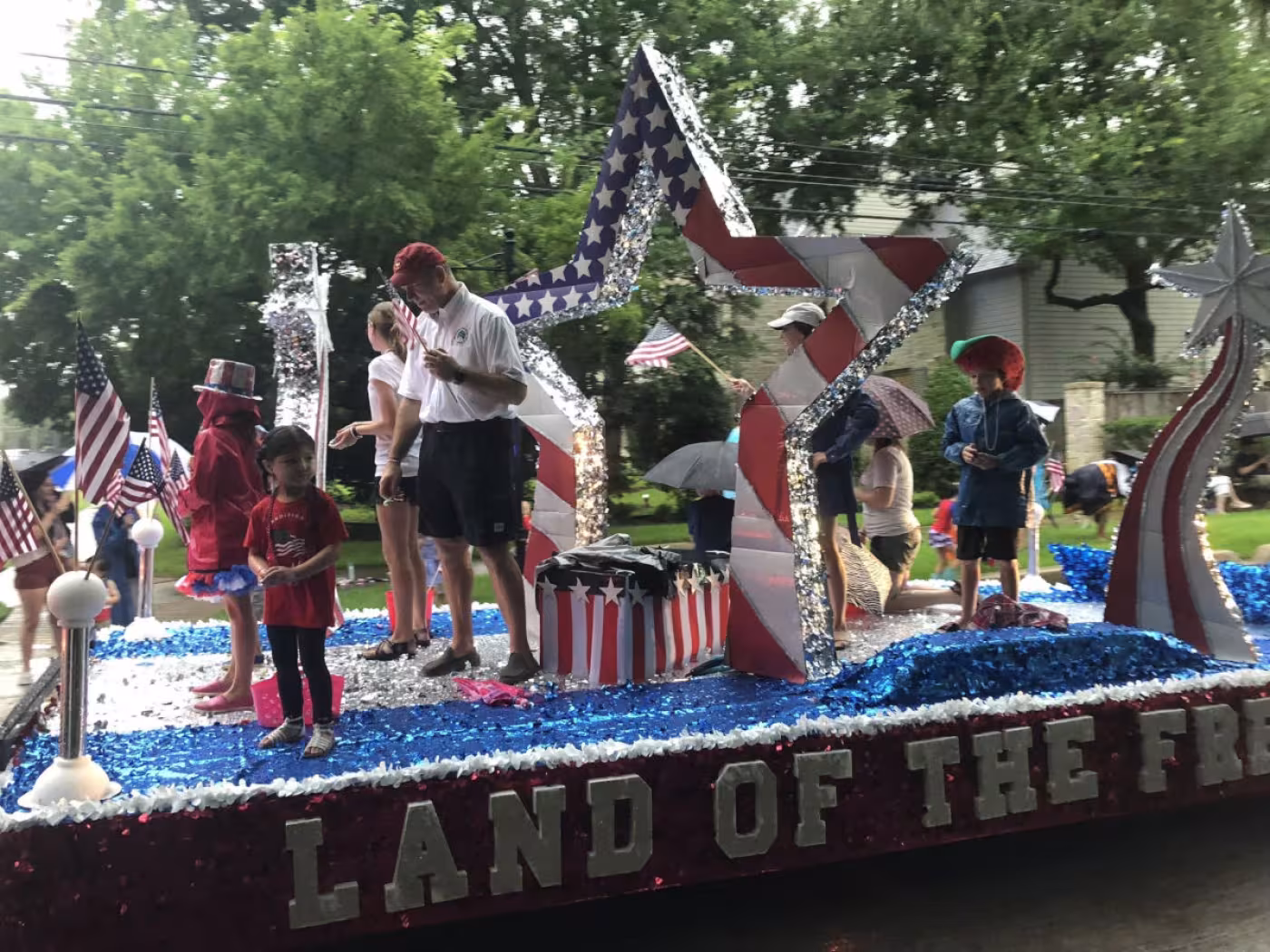 sparkle-covered float
