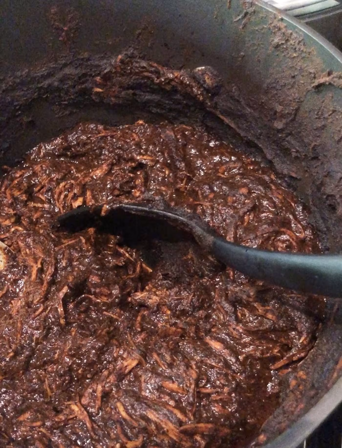 Mole with shredded chicken