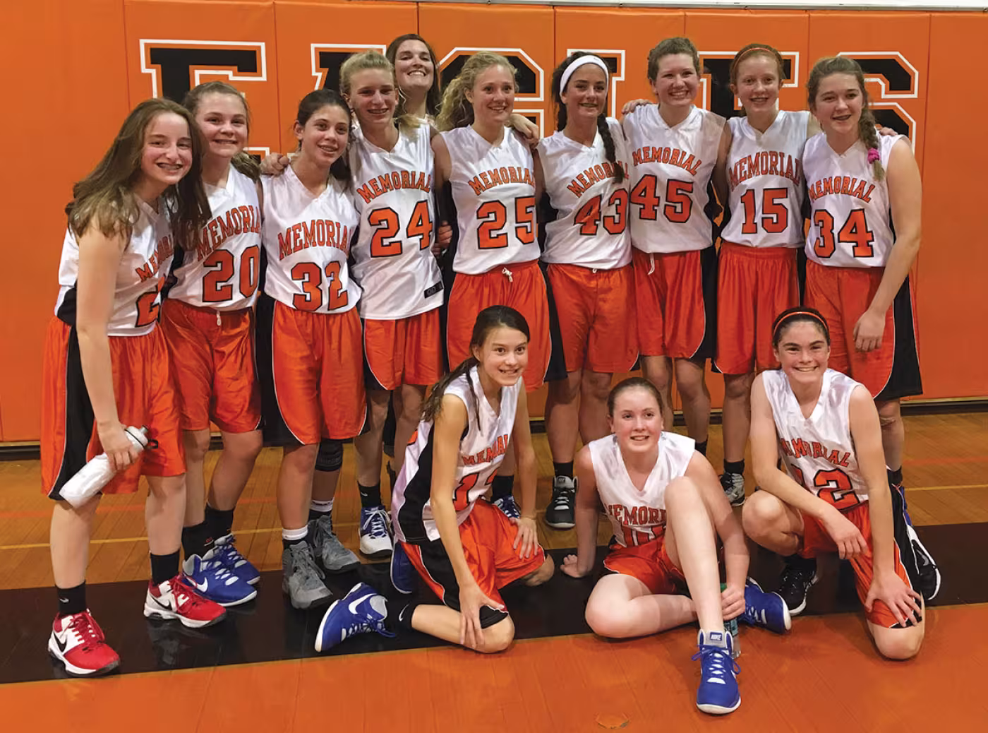 Memorial Middle School seventh-grade girls’ basketball A-team