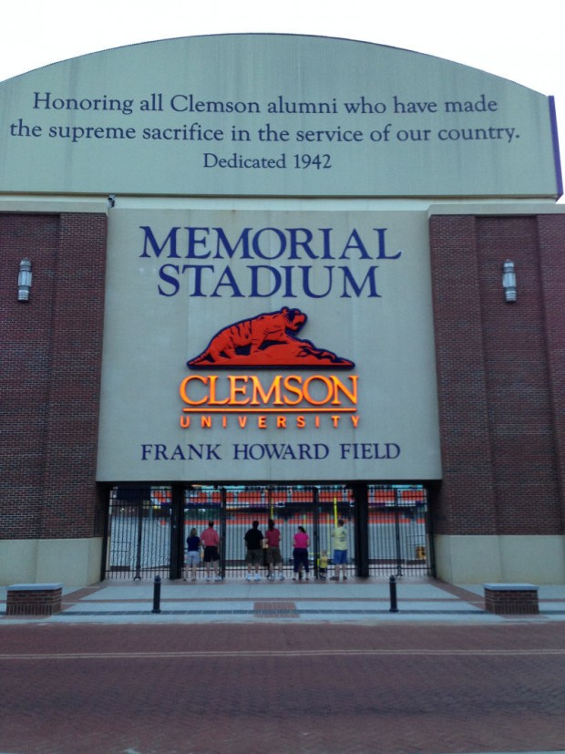 Clemson’s Memorial Stadium is really cool and it sits at the bottom of a hill so you can see it really well from the street.