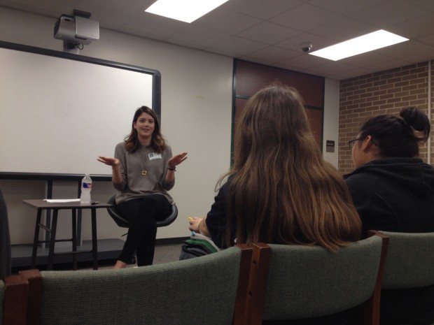 Author Alexandra Bracken at a “Meet and Greet” at Stratford High School.