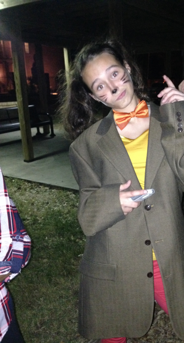 Anna Pintchouk (freshman) dressed up as the March Hare from Alice in Wonderland.