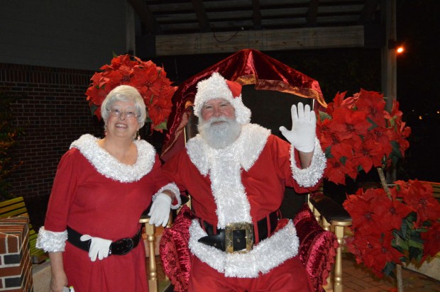 Santa and Mrs. Claus at the Annual Christmas Tree Lighting Ceremony in West U. 