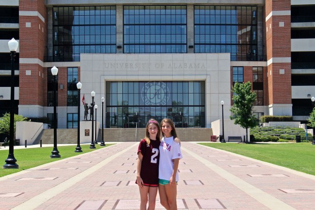 This July, senior Morgan LePori went on a SEC College tour with her family. Pictured is LePori with her younger sister Cameron at the University of Alabama. LePori said, “Alabama and Auburn were my two favorite because I loved both of the campuses, and th