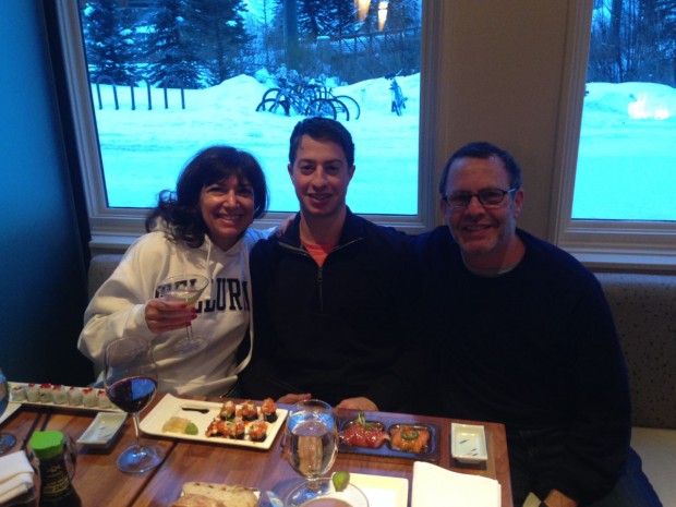 Joni, Matt and Michael Hoffman enjoyed the incredibly fresh sushi at Cosmos Happy Hour, which features 1/2 price sushi, wine and cosmos, 4:30-7 p.m. every night.