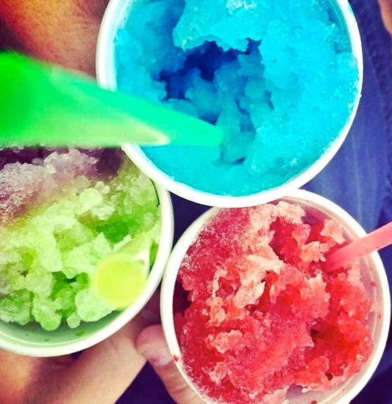 Snow cones from Oasis Snow Balls in various flavors.