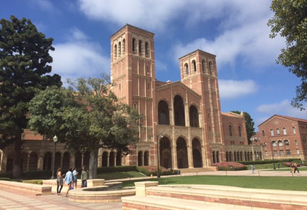 Famous twin towered Royce Hall at the University of California Los Angles 