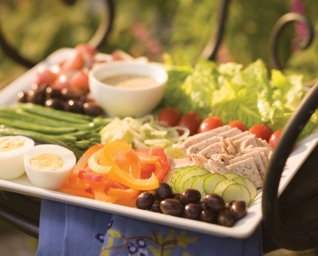 A platter offering a variety of appetizers