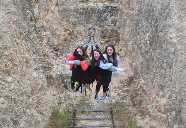 Students on the super swing