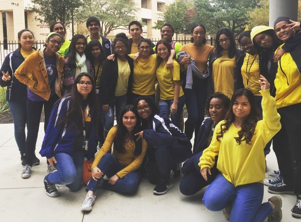 Students wearing yellow