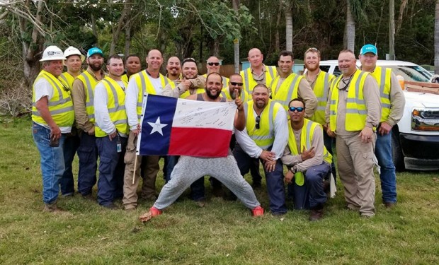 Puerto Rico resident with electric crews