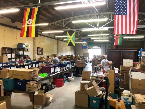 Sorting books at the warehouse