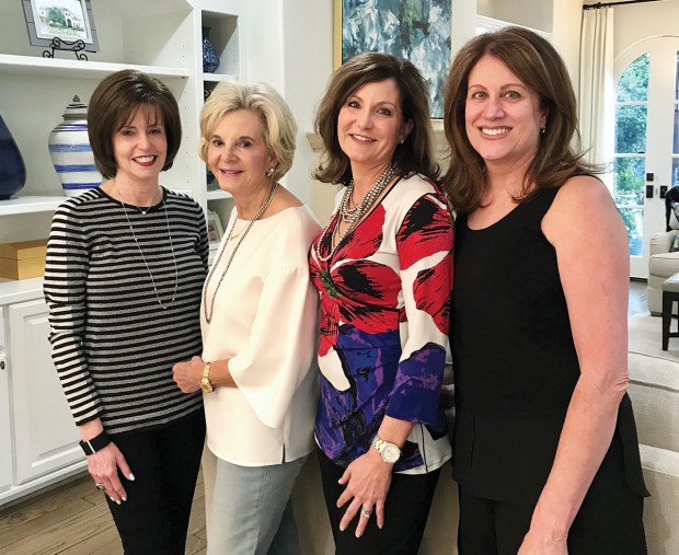 Sandy Burke, Wrennie Knust, host Sharon and Liz Andrews