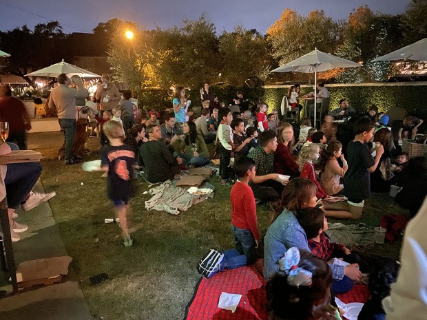 Families on the lawn