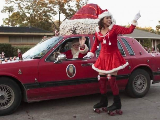 Santa and Roller Skater